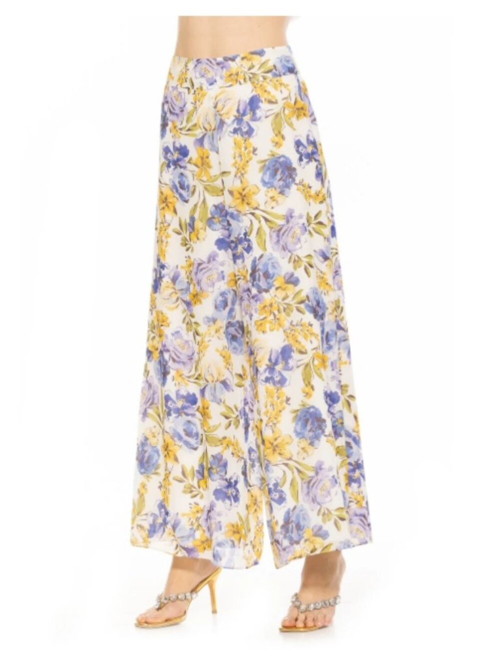 Like New! Alexia Admor Imogen High Waisted Wide Leg Chiffon Pant Size 8